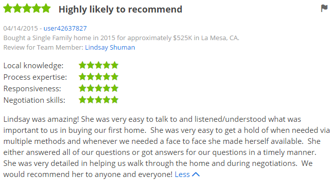 Zillow Premier Agents in San Diego - Five Star Zillow Agent La Mesa - The Lewis Team San Diego