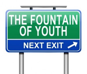 Road sign says fountain of youth next exit