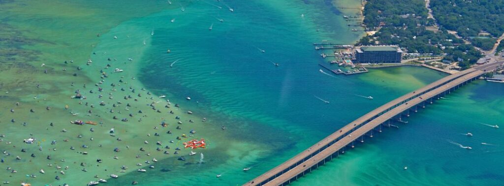 Destin, Florida bridge and Destin Harbor
