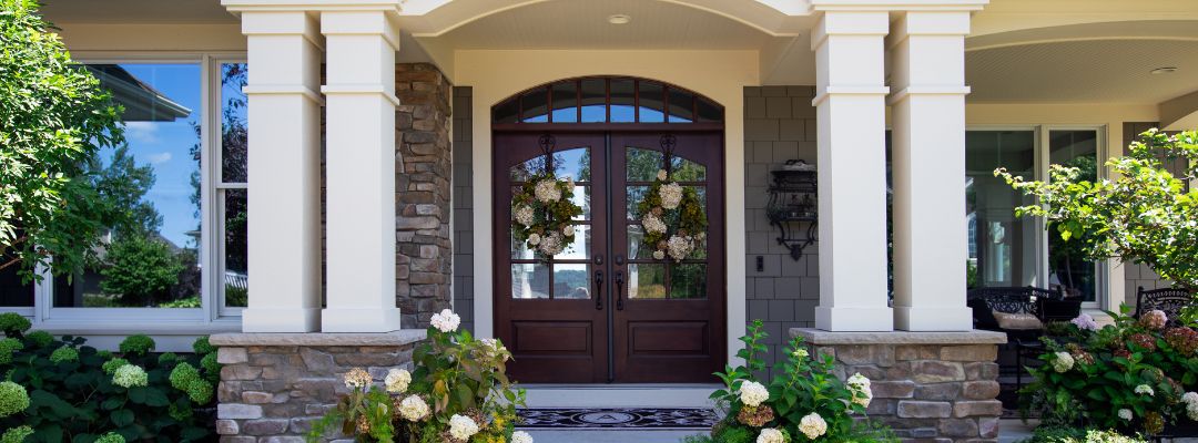 Front porch of a home ready to sell