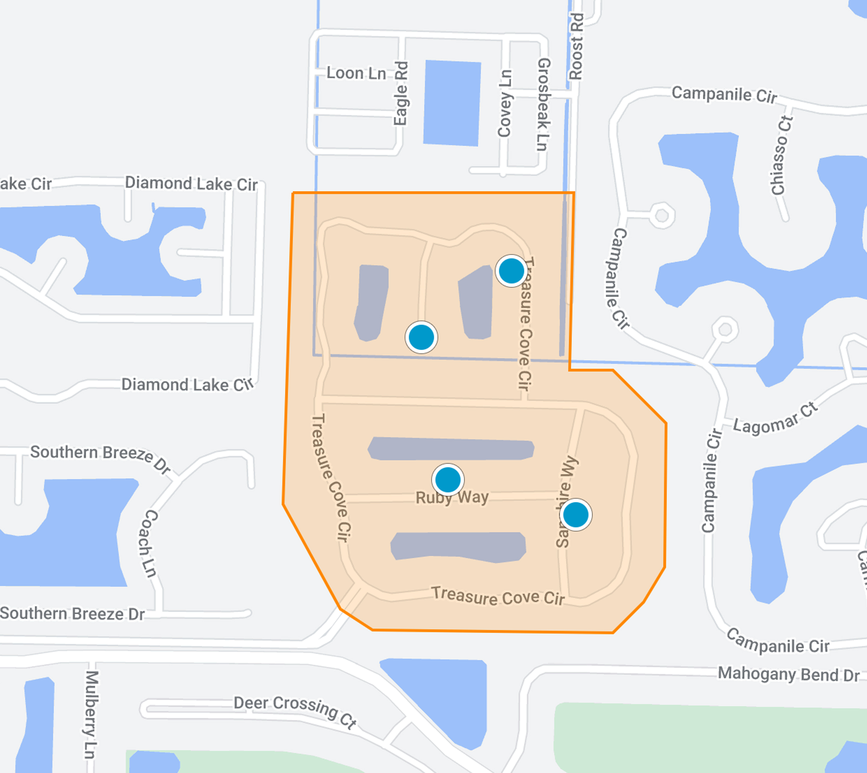 Copper Cove Preserve map search in Naples Florida