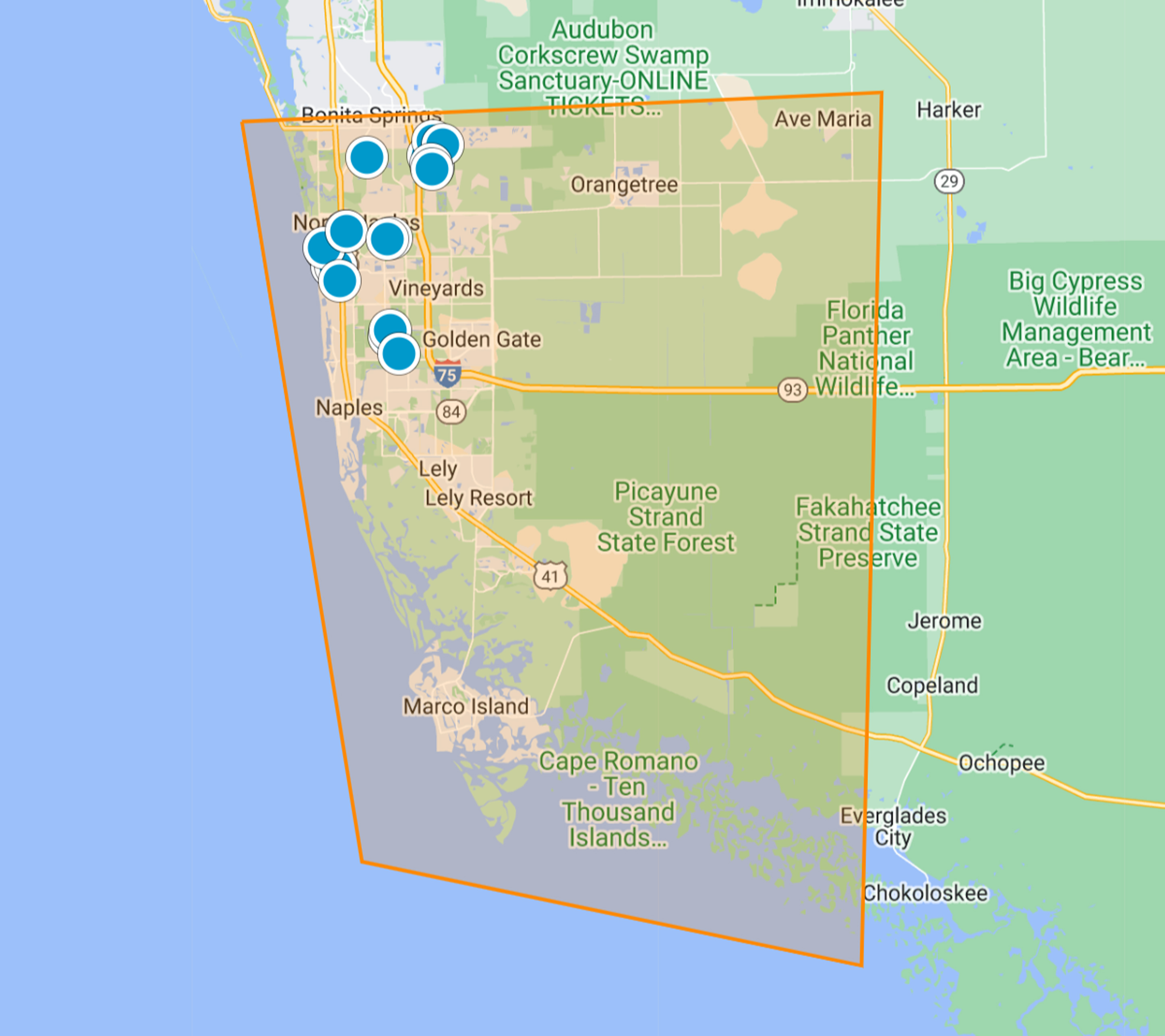 Naples Florida luxury 6+ bedroom home map search