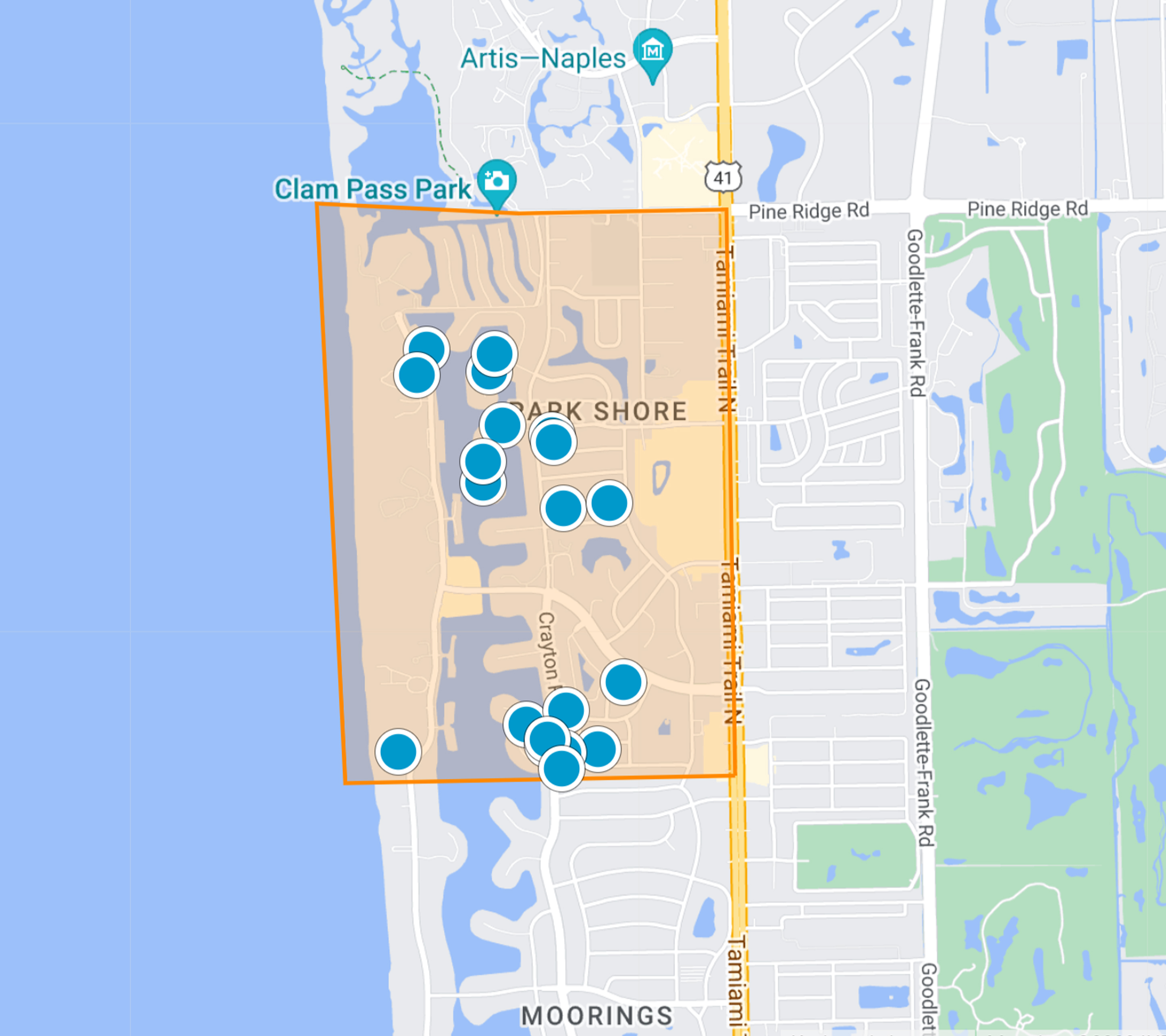 Park Shore Landings Venetian Bay map search
