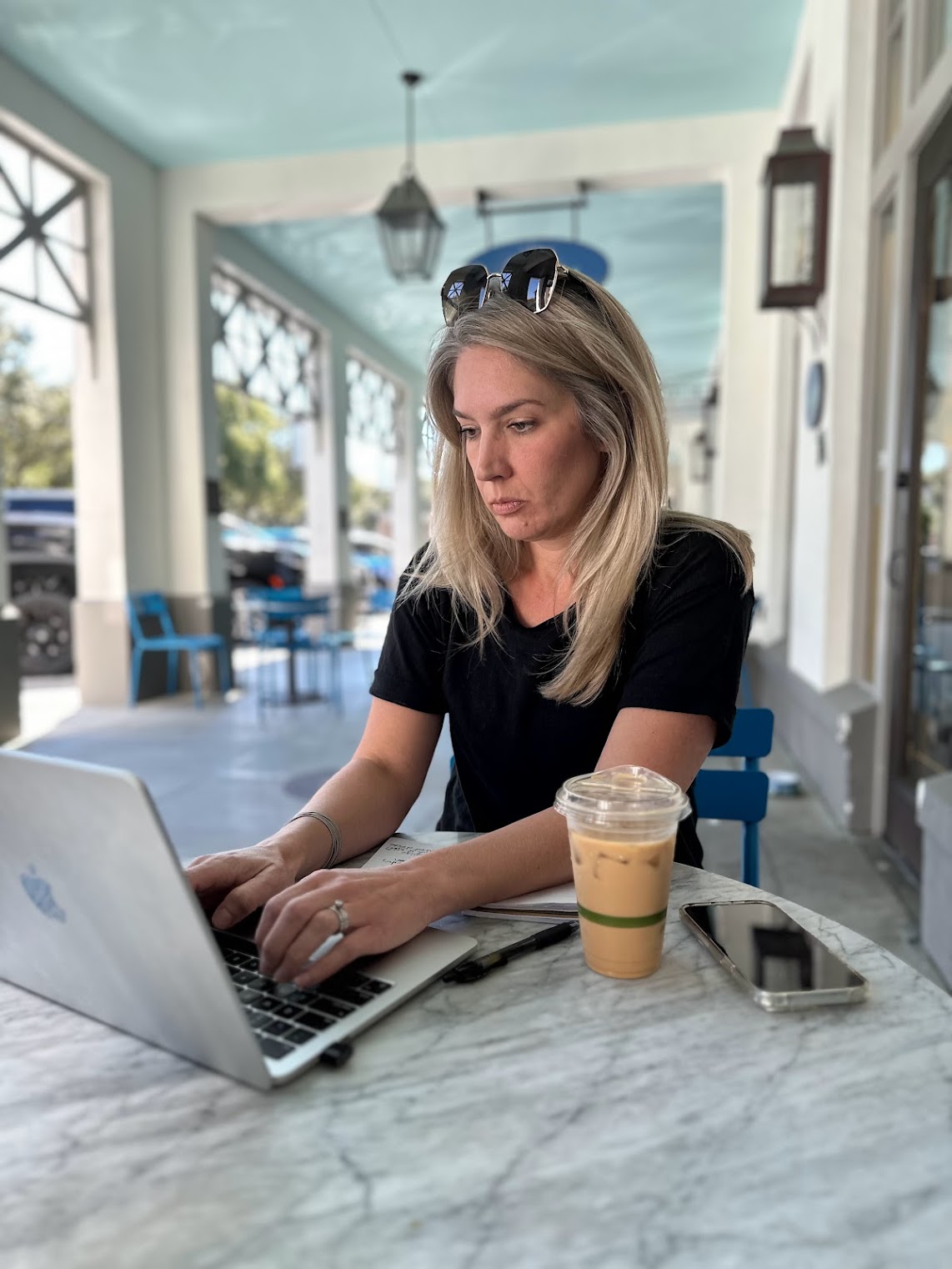 Allison Freeman at Amavida Coffee Rosemary Beach