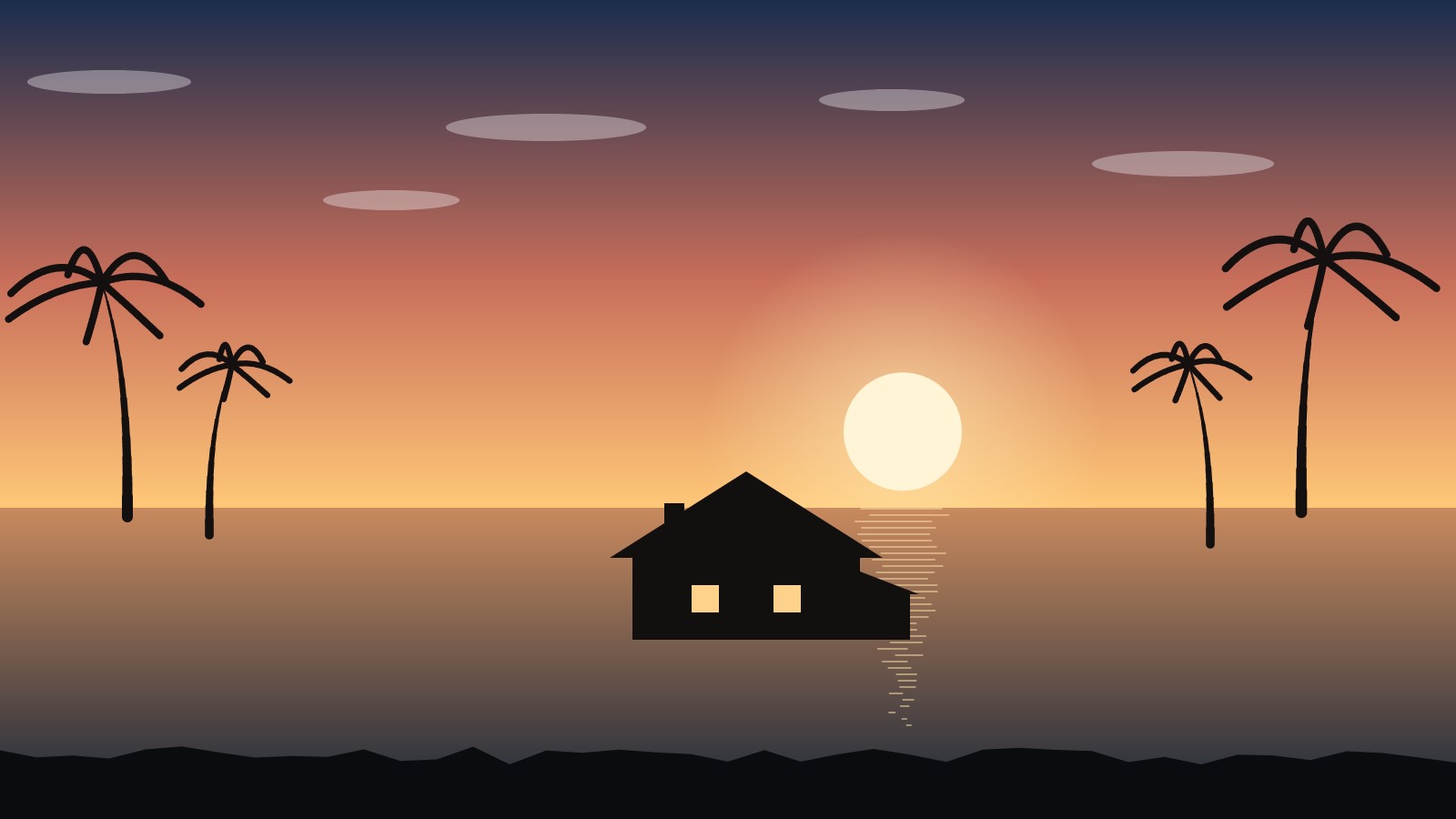 Sunset over Hawaii home, illustrating housing and homestead development across the islands
