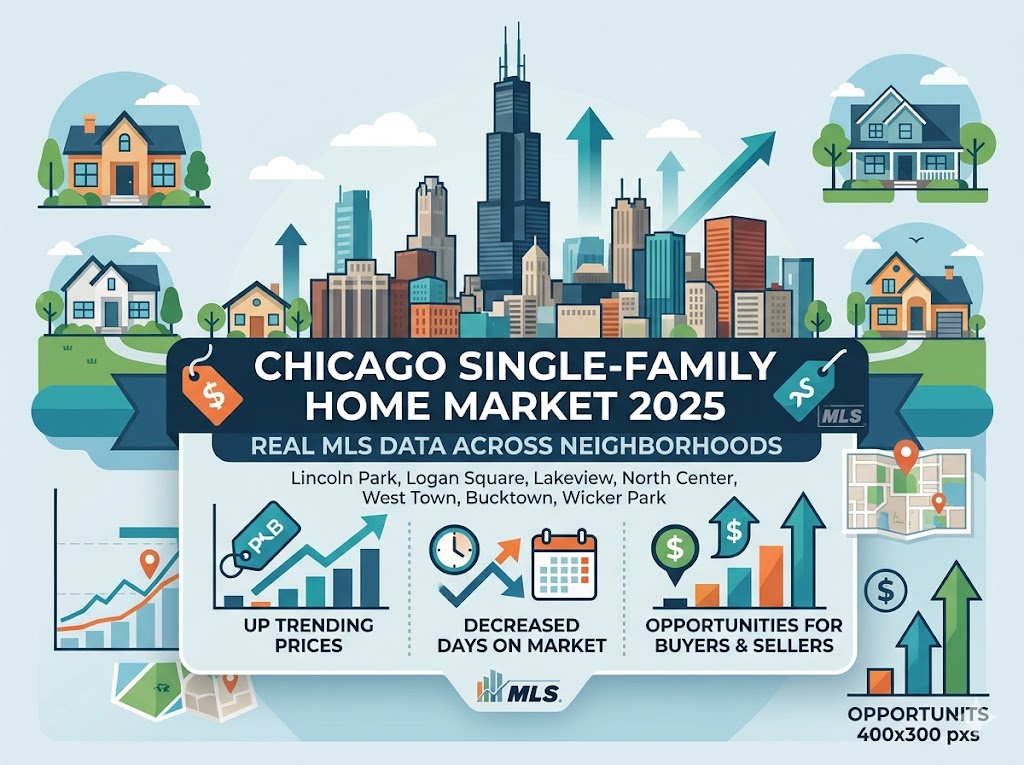 Chicago Housing Market 2025-2026 Lincoln Park, Lakeview, Uptown, West Town, Logan Square single family home sales