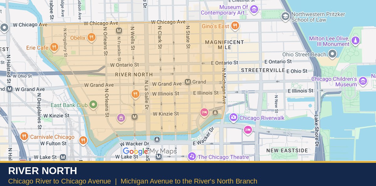 River North map - find river north condos for sale | Anne Rossley