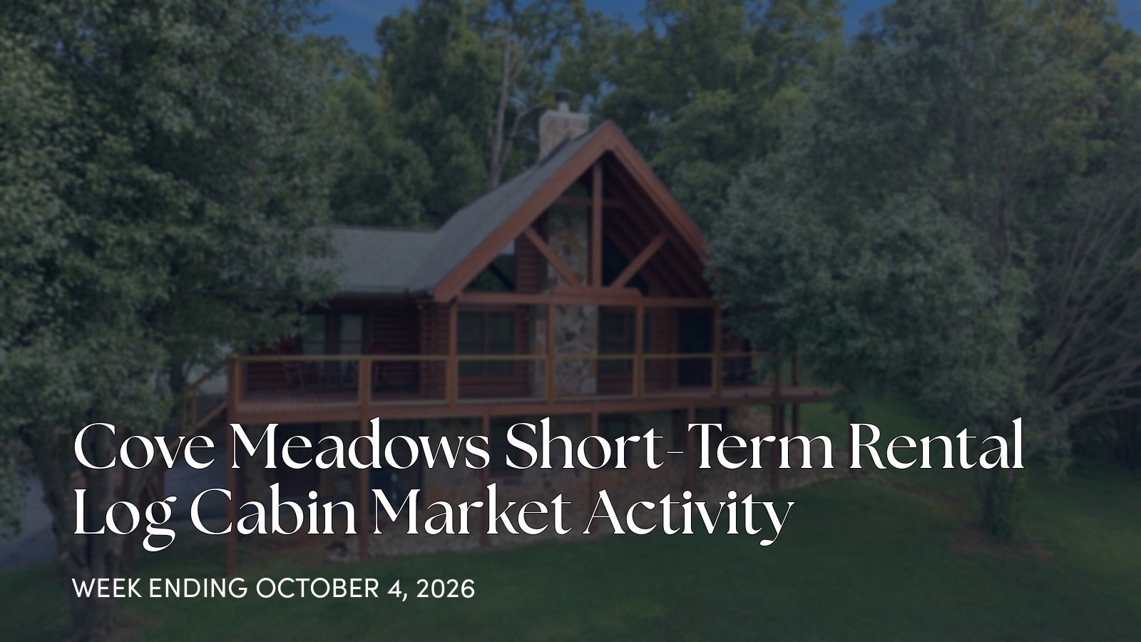 Cove Meadows Weekly Market Update: One Active Log Home Sees a Price Cut for the week ending October 4, 2026