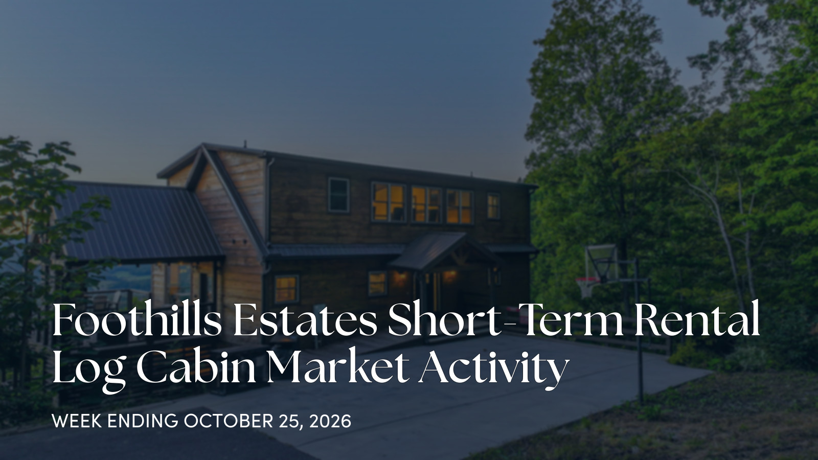 Foothills Estates Cabin Market Update: October 19-25, 2026 for the week ending October 25, 2026