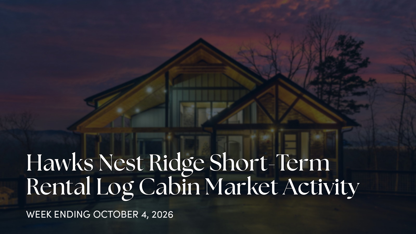 Hawks Nest Ridge Weekly Market Update: One Closed Sale for the week ending October 4, 2026
