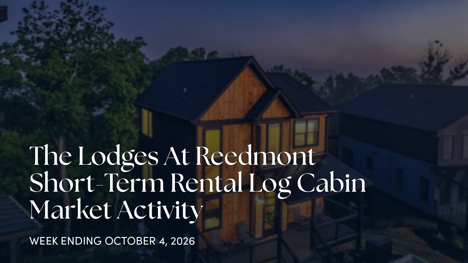 The Lodges At Reedmont Market Update: 1 Closed Sale This Week for the week ending October 4, 2026
