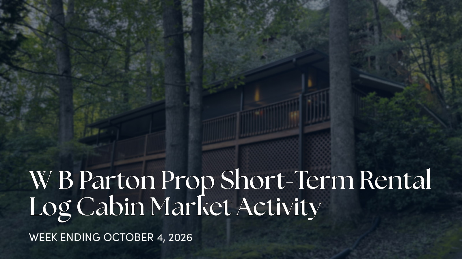 W B Parton Prop Weekly Market Update: One Price Change in Gatlinburg for the week ending October 4, 2026