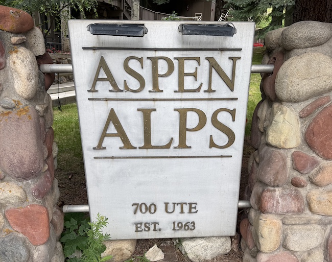 Aspen Alps Sign at 700 Ute Ave in Aspen