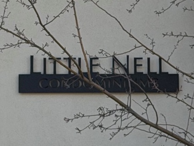 Little Nell Condominium Sign in Aspen