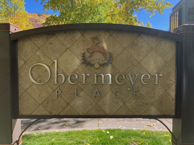 Obermeyer Place Condo Sign in Aspen