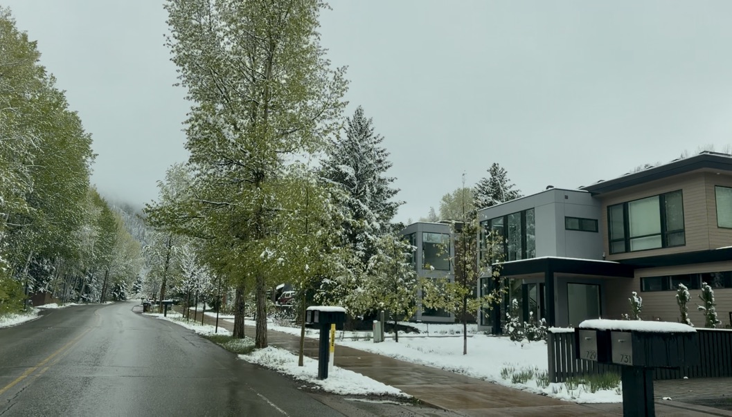 May Snow on Cemetery Lane in May