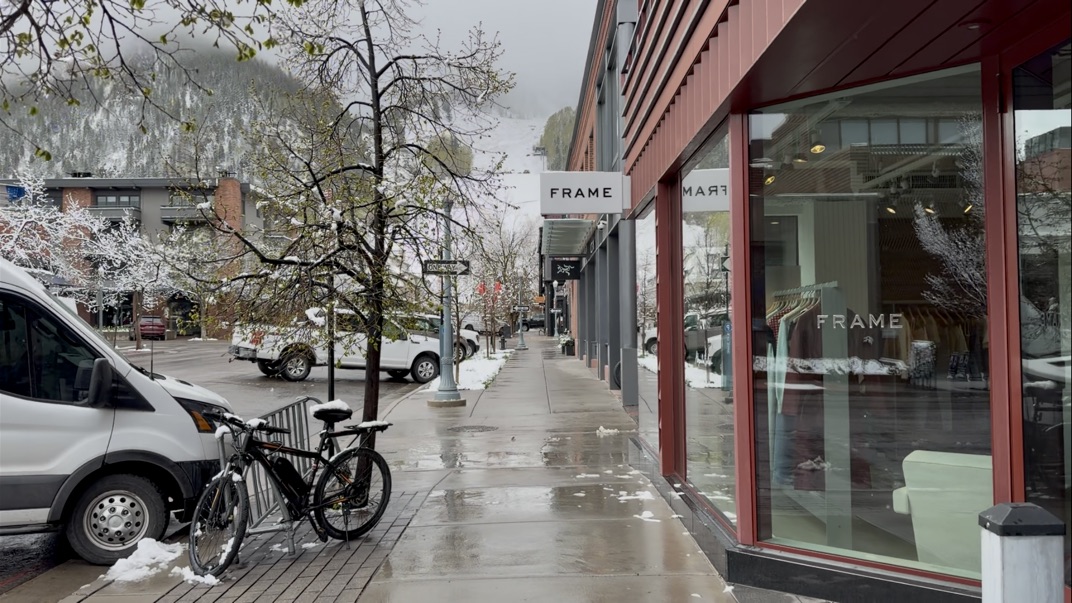 Downtown Aspen is Quiet in May After Snow