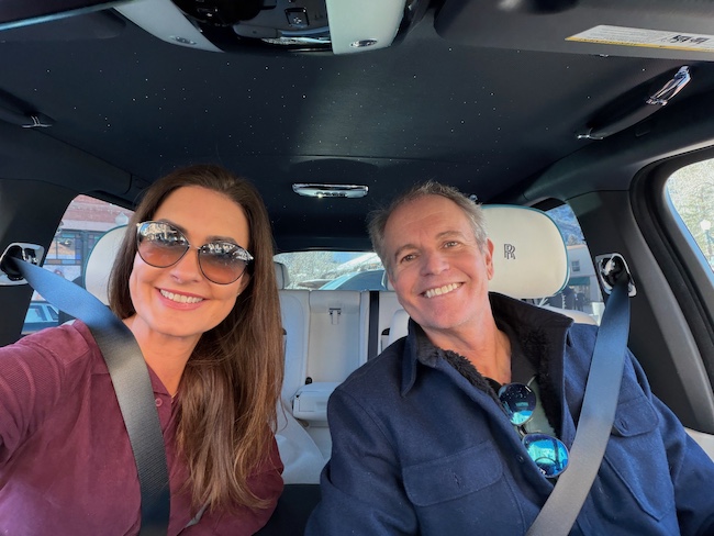 Driving a Rolls Royce in Aspen
