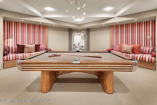 Game Room in Aspen Owl Creek Home