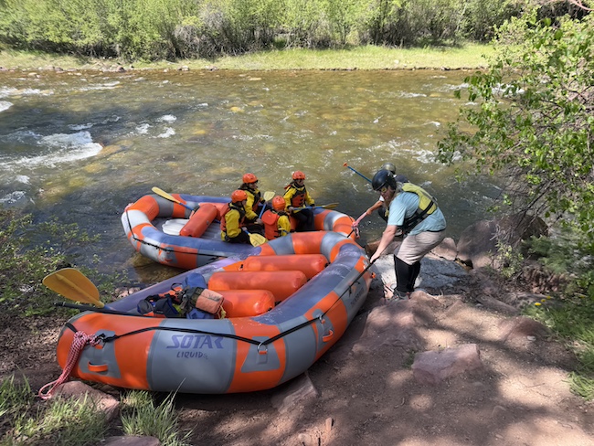 Launching Rafts into the River in Snowmass