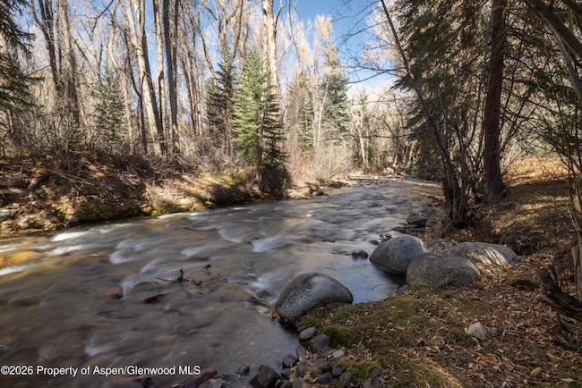 River Fronting 635 Sneaky Lane on Aspen's West End