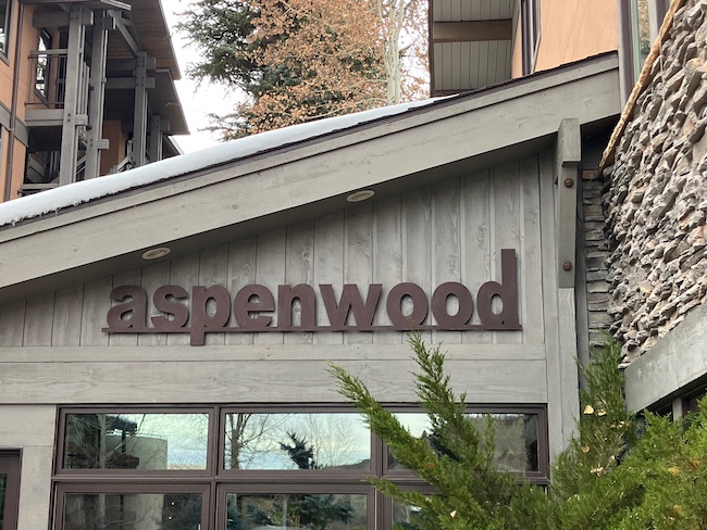 Aspenwood Condo Sign in Snowmass