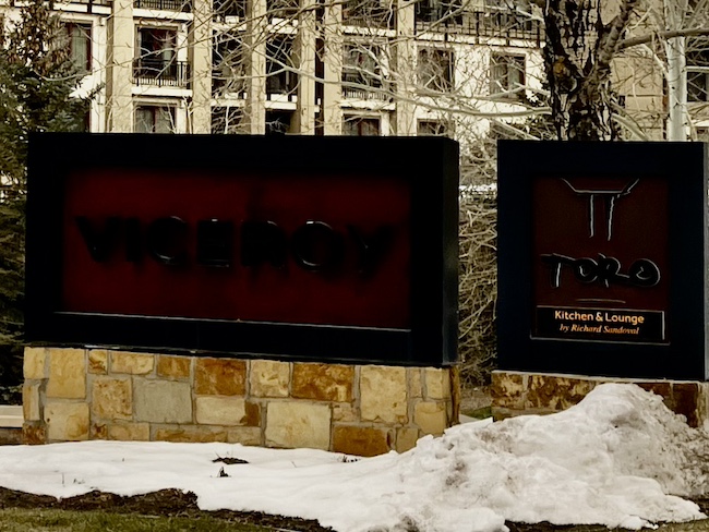 Viceroy Sign at Assay Hill Lodge in Snowmass