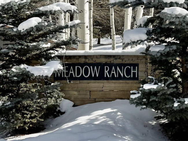 Meadow Ranch Sign in Snowmass Village