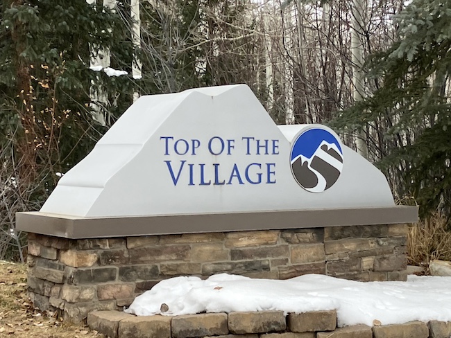Top of the Village Sign in Snowmass Village