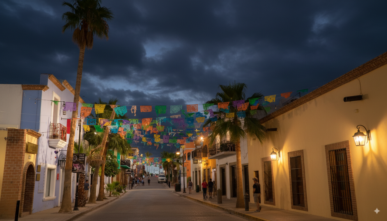 cabo art district on a stormy day