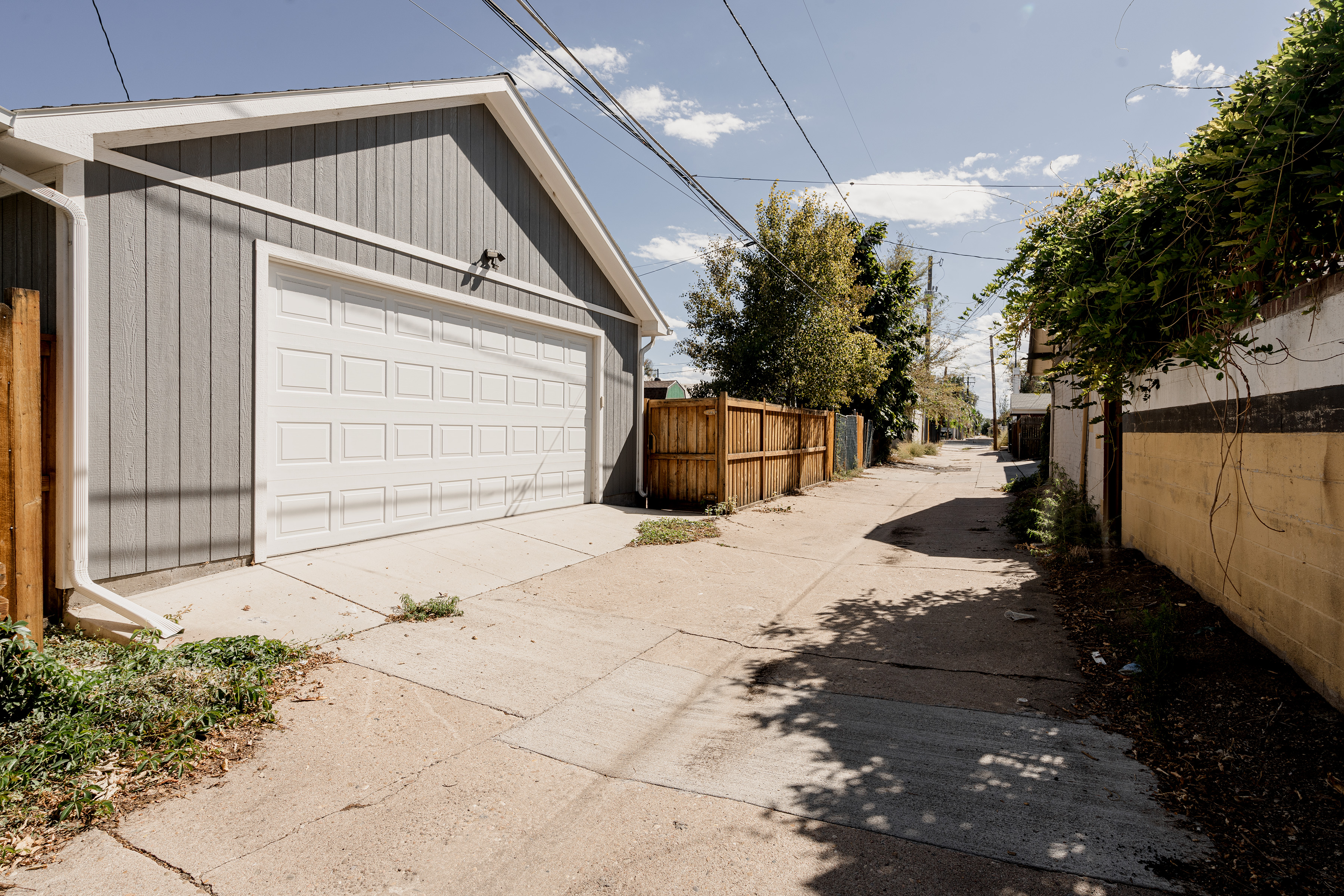 Oversized two-car garage exterior