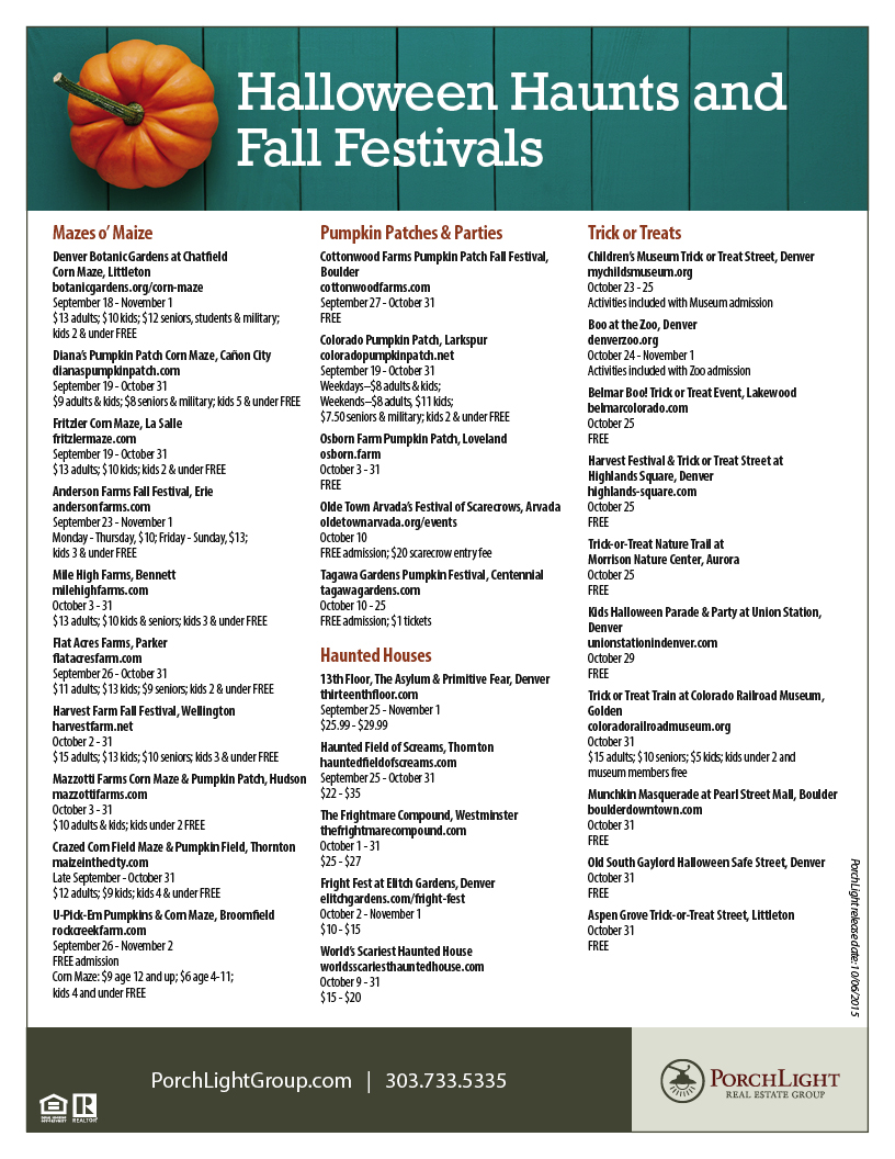 2015 Haloween Haunts & Fall Festivals