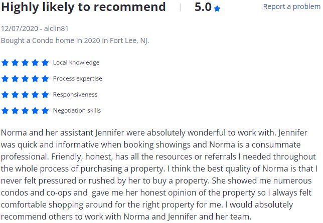Norma Bonilla Reviews - Bergen County Sales 14