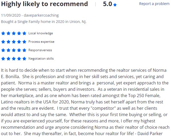 Norma Bonilla Reviews - Bergen County Sales 16