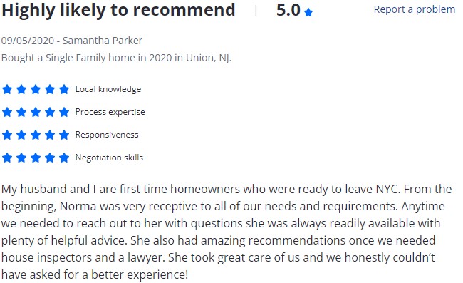 Norma Bonilla Reviews - Bergen County Sales 19