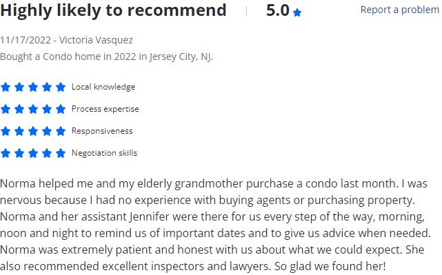 Norma Bonilla Review - Bergen County Sales 1