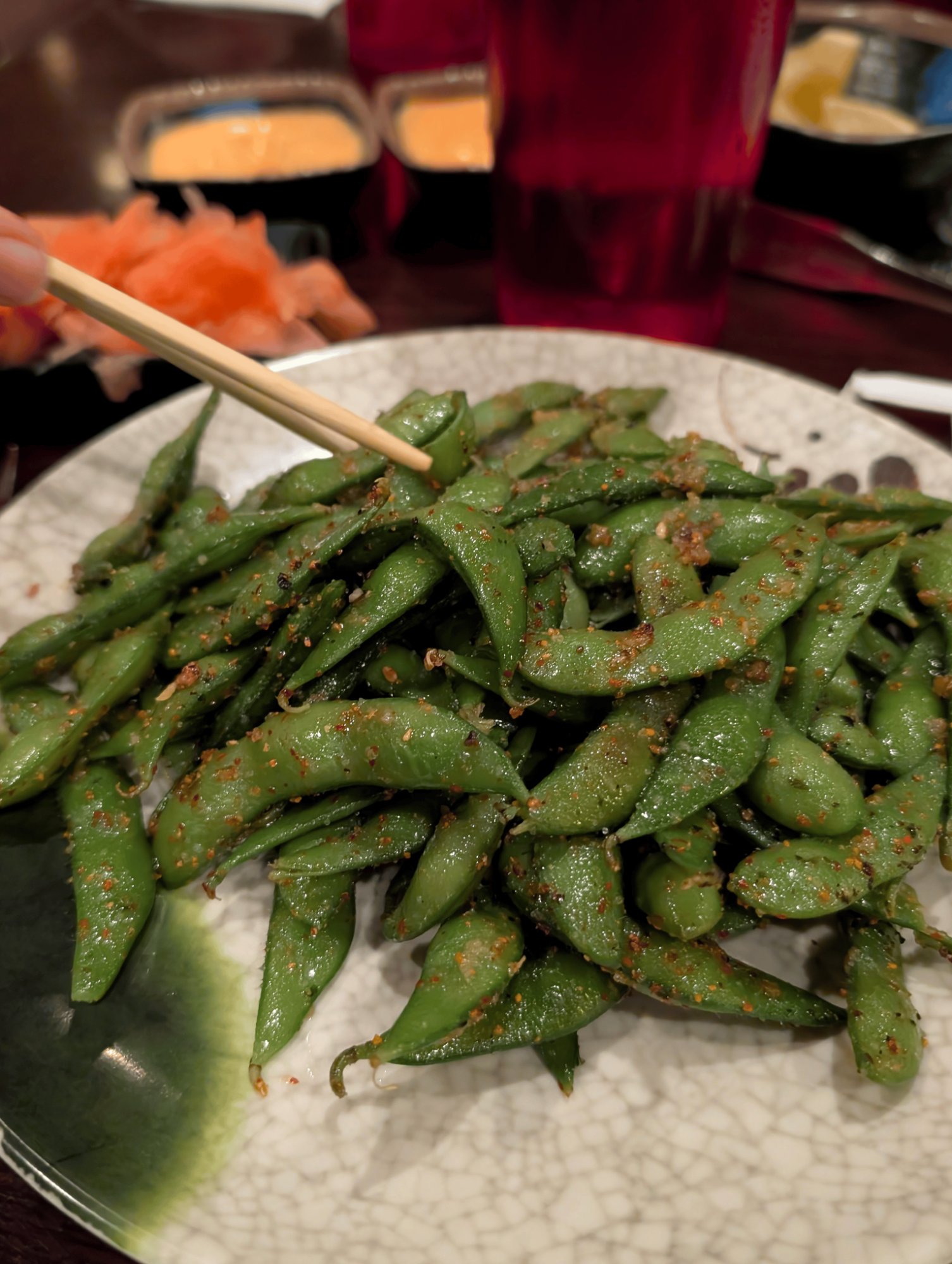 spicy edamame at koizi