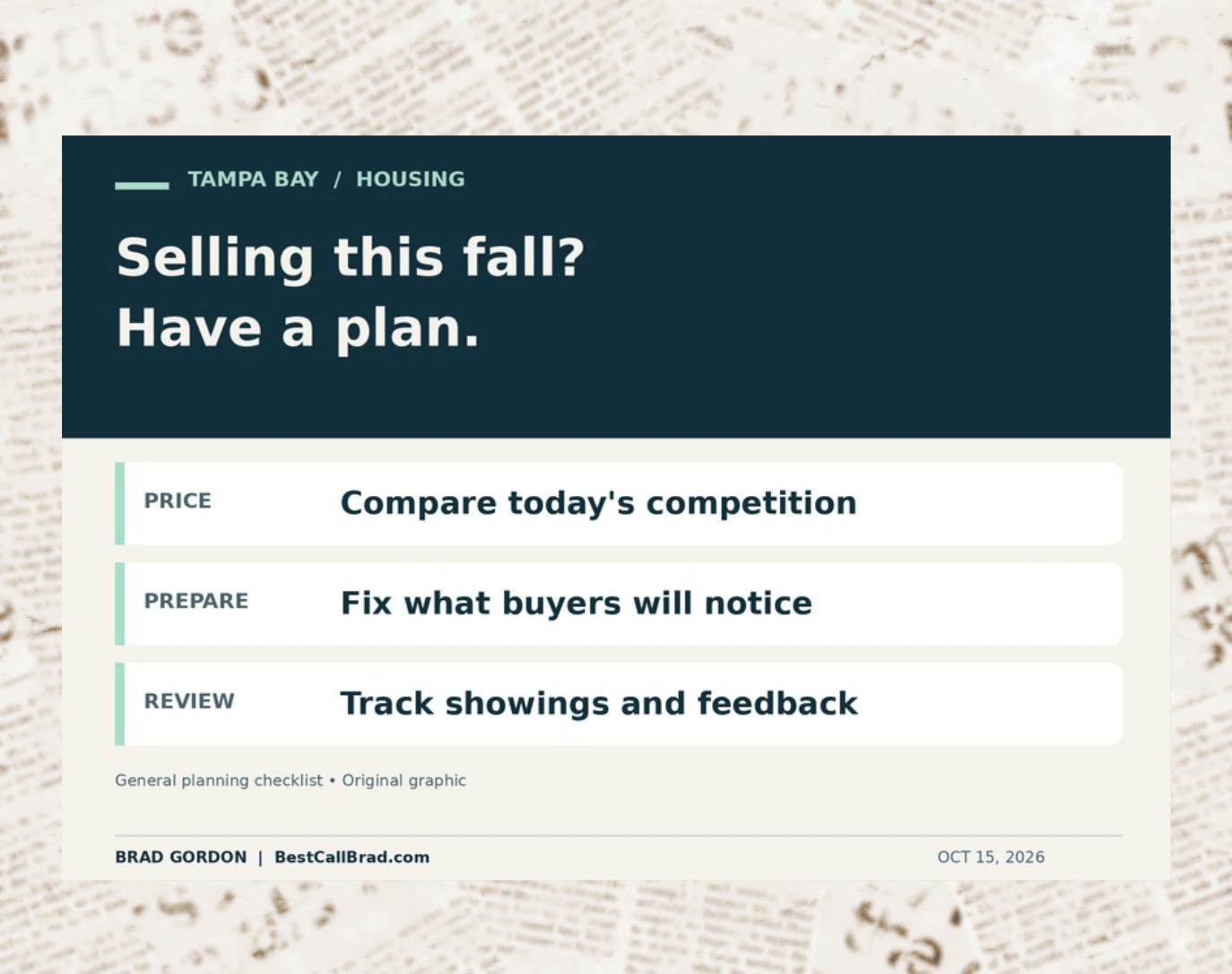 Selling a Tampa Bay Home This Fall? Plan for the Time It May Take