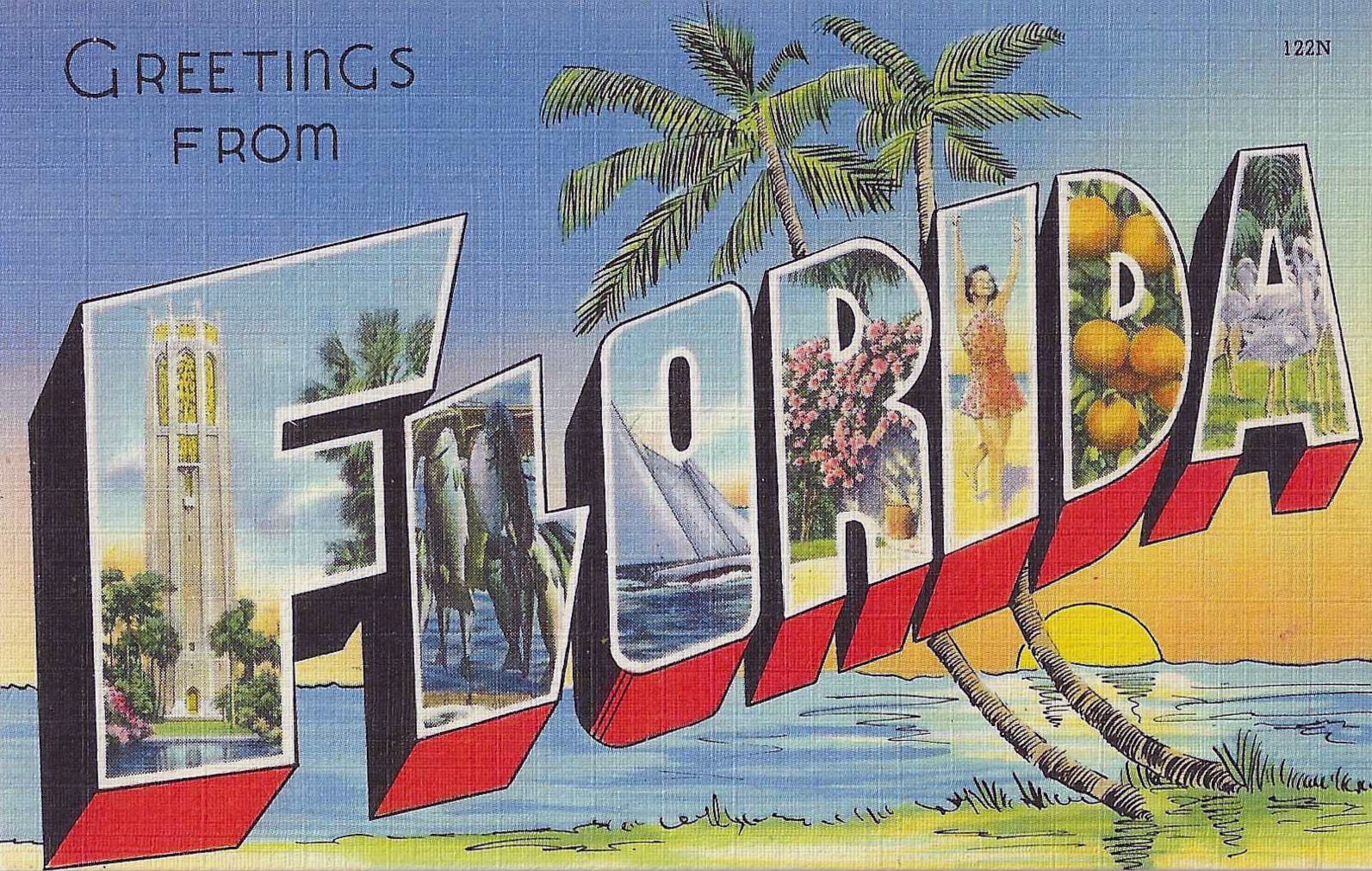 greetings from florida postcard
