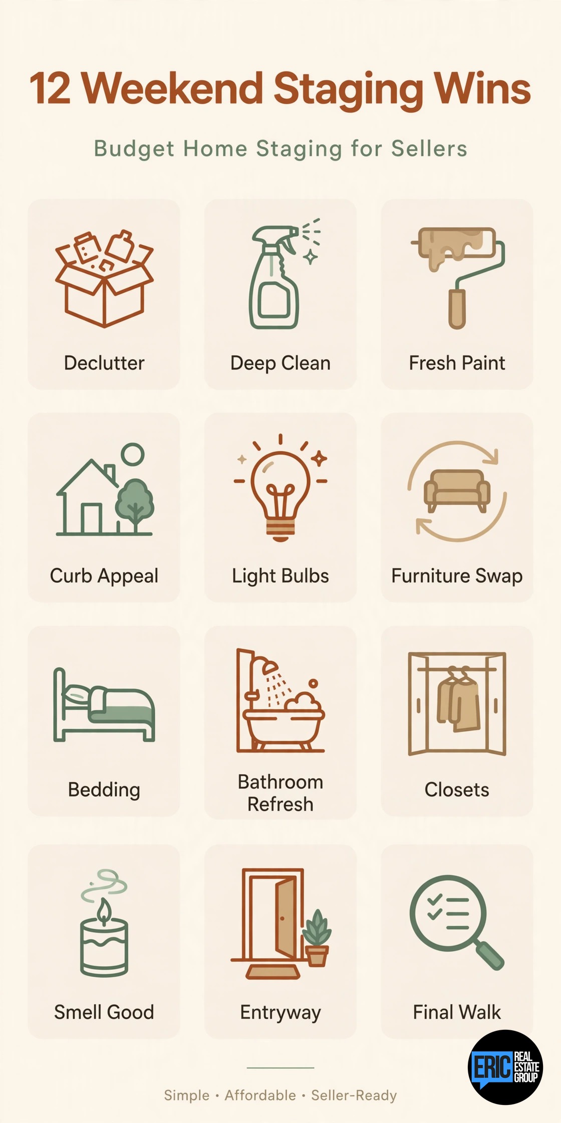 Home staging on a budget infographic