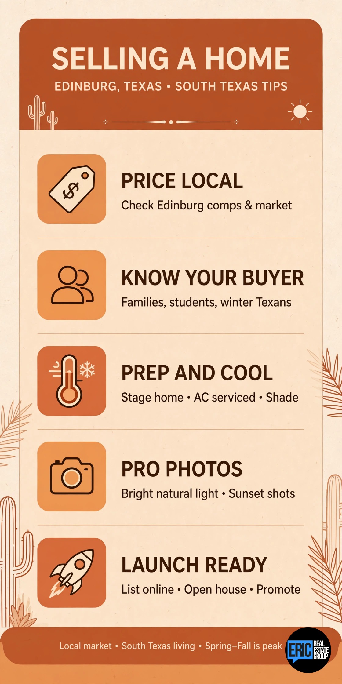 Selling a home in Edinburg TX tips infographic