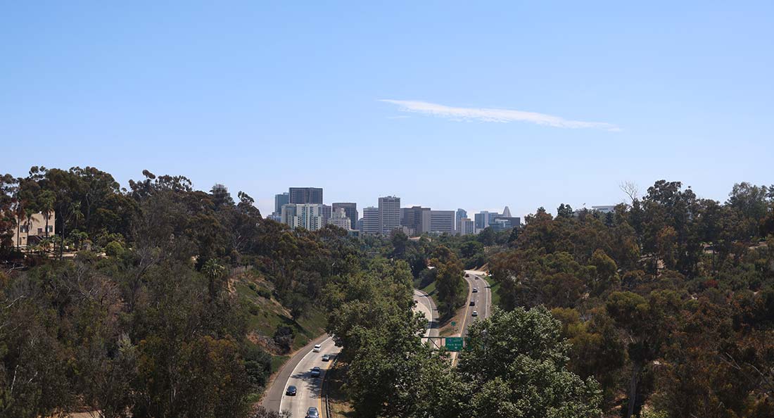 downtown san diego seen from cabrillo bridge