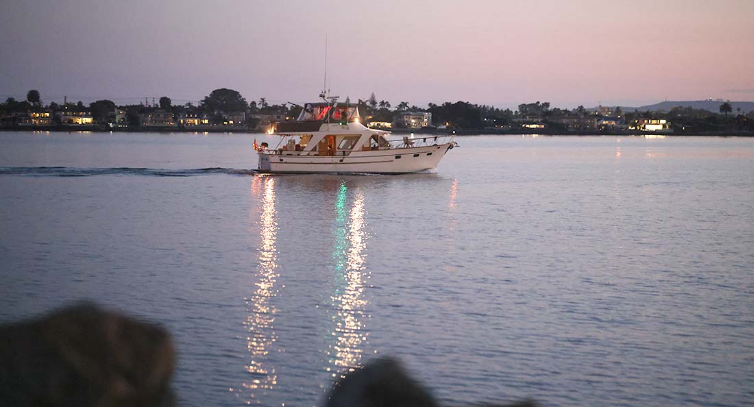marina district san diego - boat on the bay