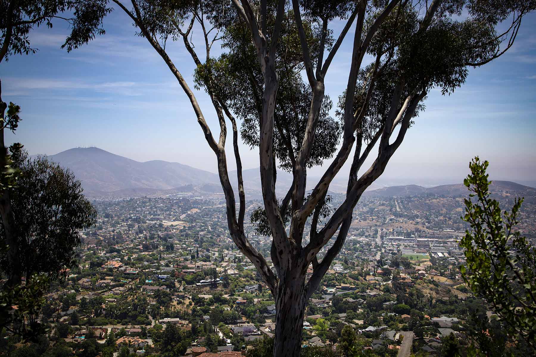 panoramic view of east san diego from top of mount helix