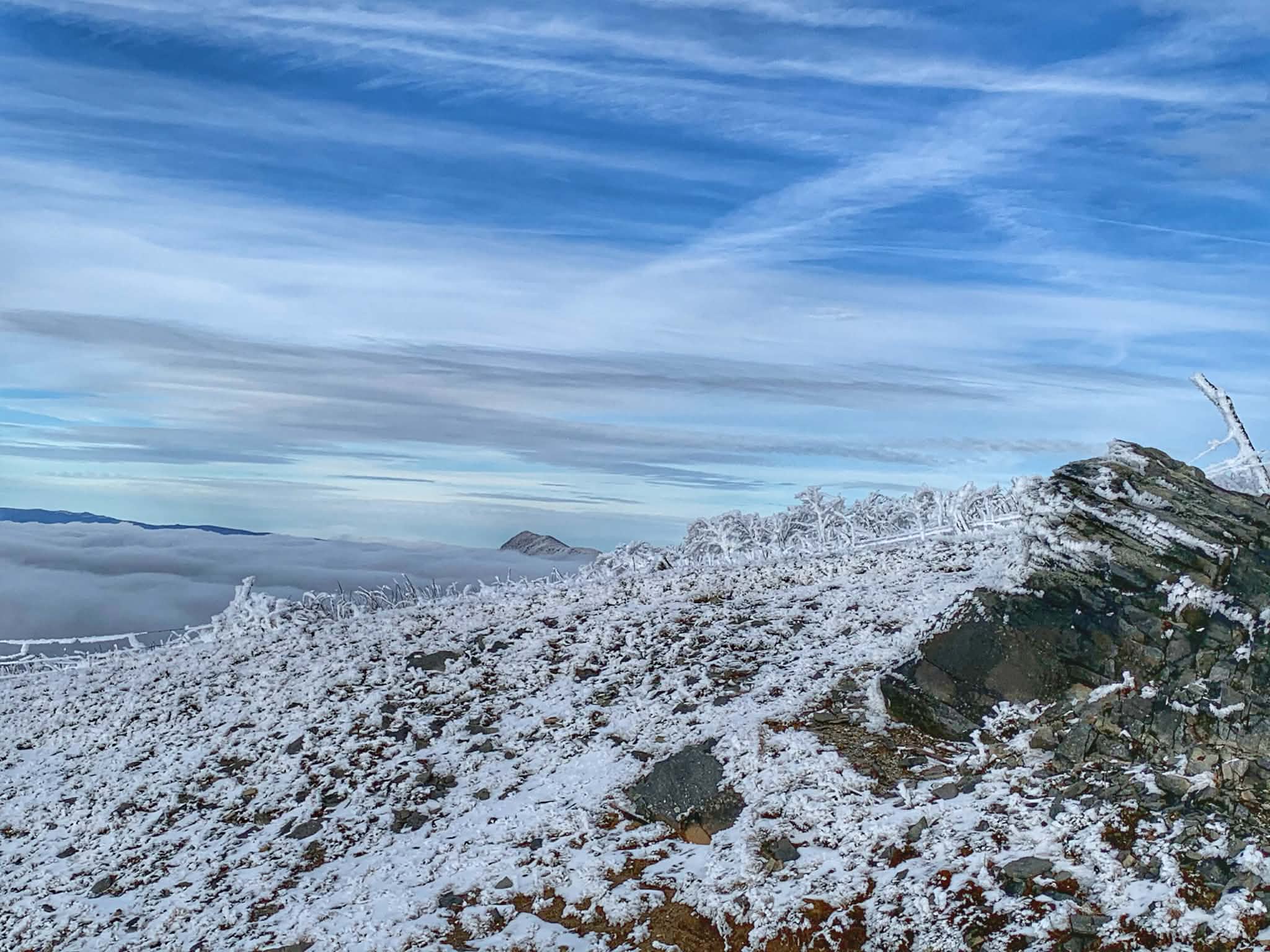 snow covered mtn in zionville, nc