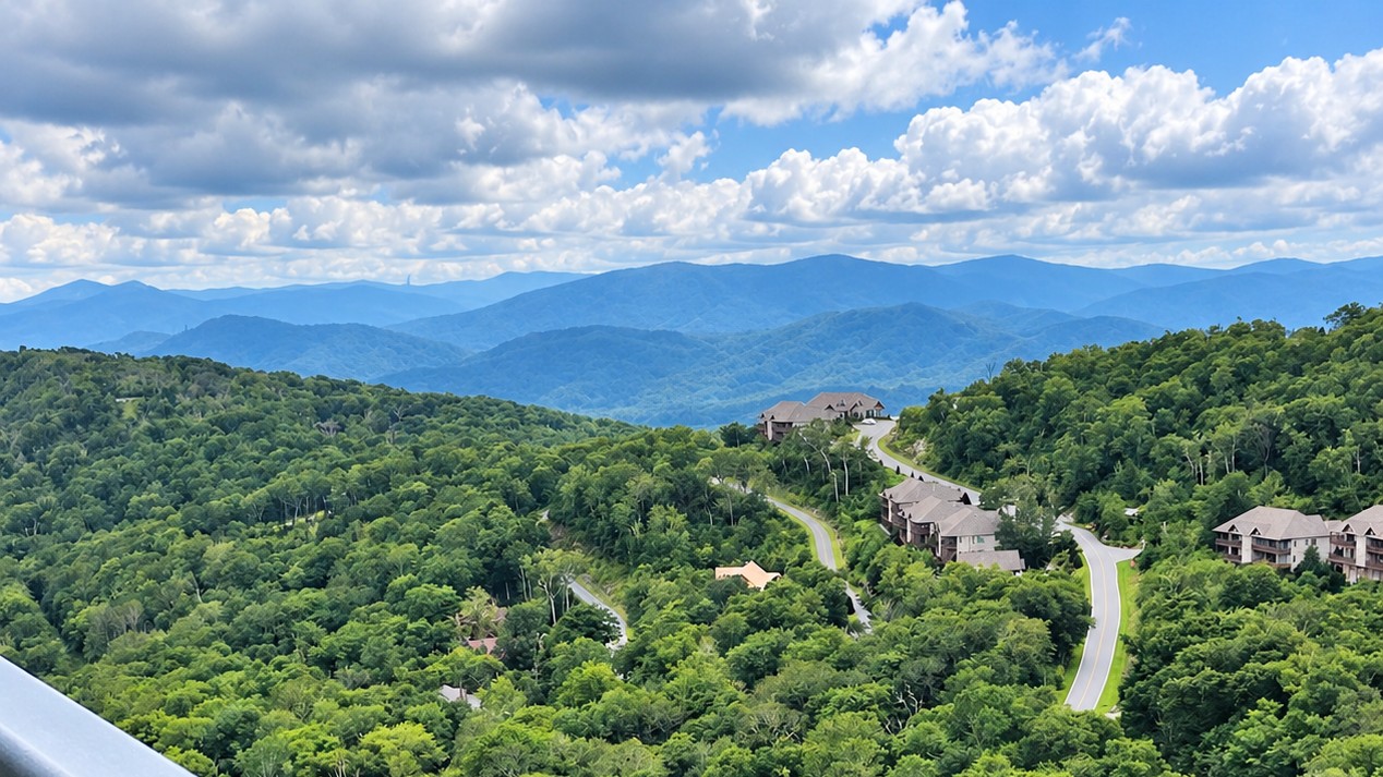 Mountain ridges near Banner Elk, photographed from neighboring Sugar Mountain