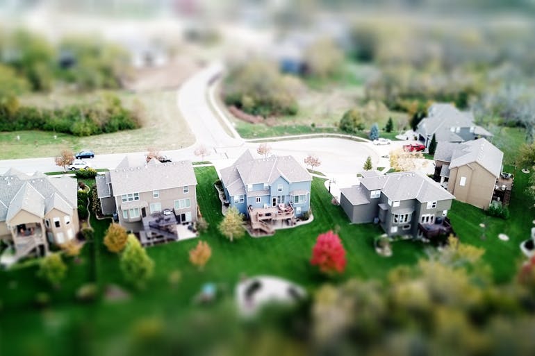 miniature buildings to evaluate neighborhood development plans