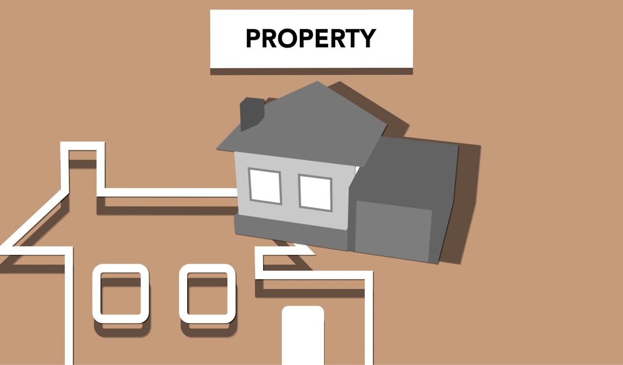 Residential house representing the property on an illustration.