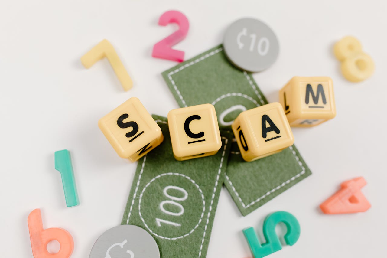  Conceptual photo of a money scam.
