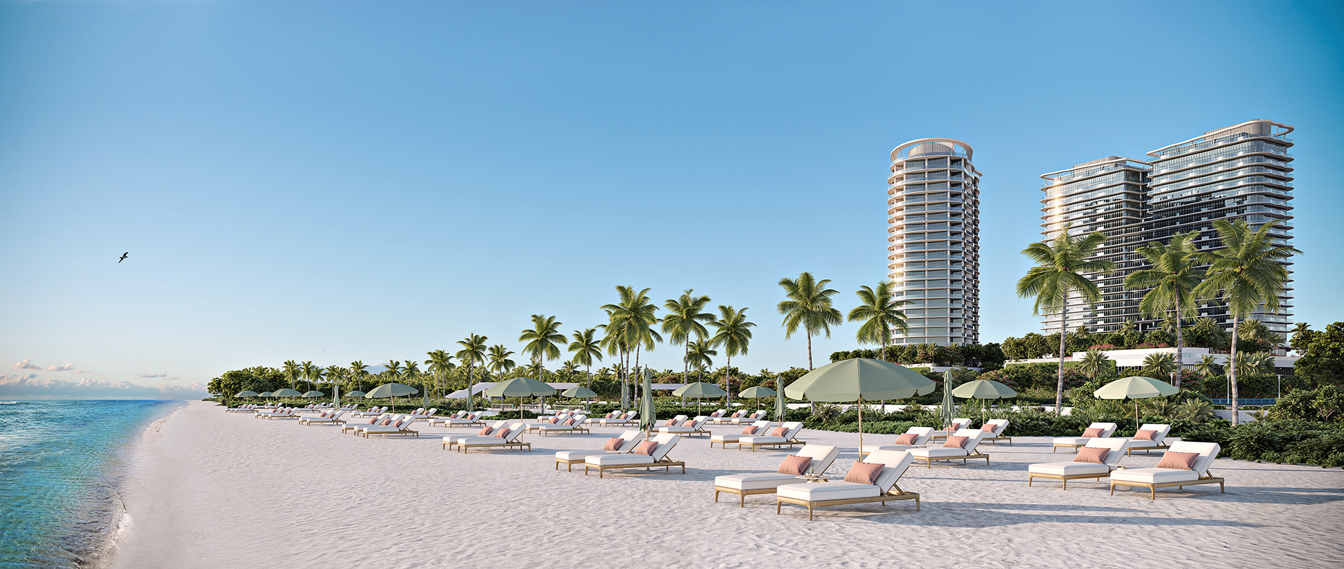 St. Regis Residences Bahia Mar - private beach club, south view